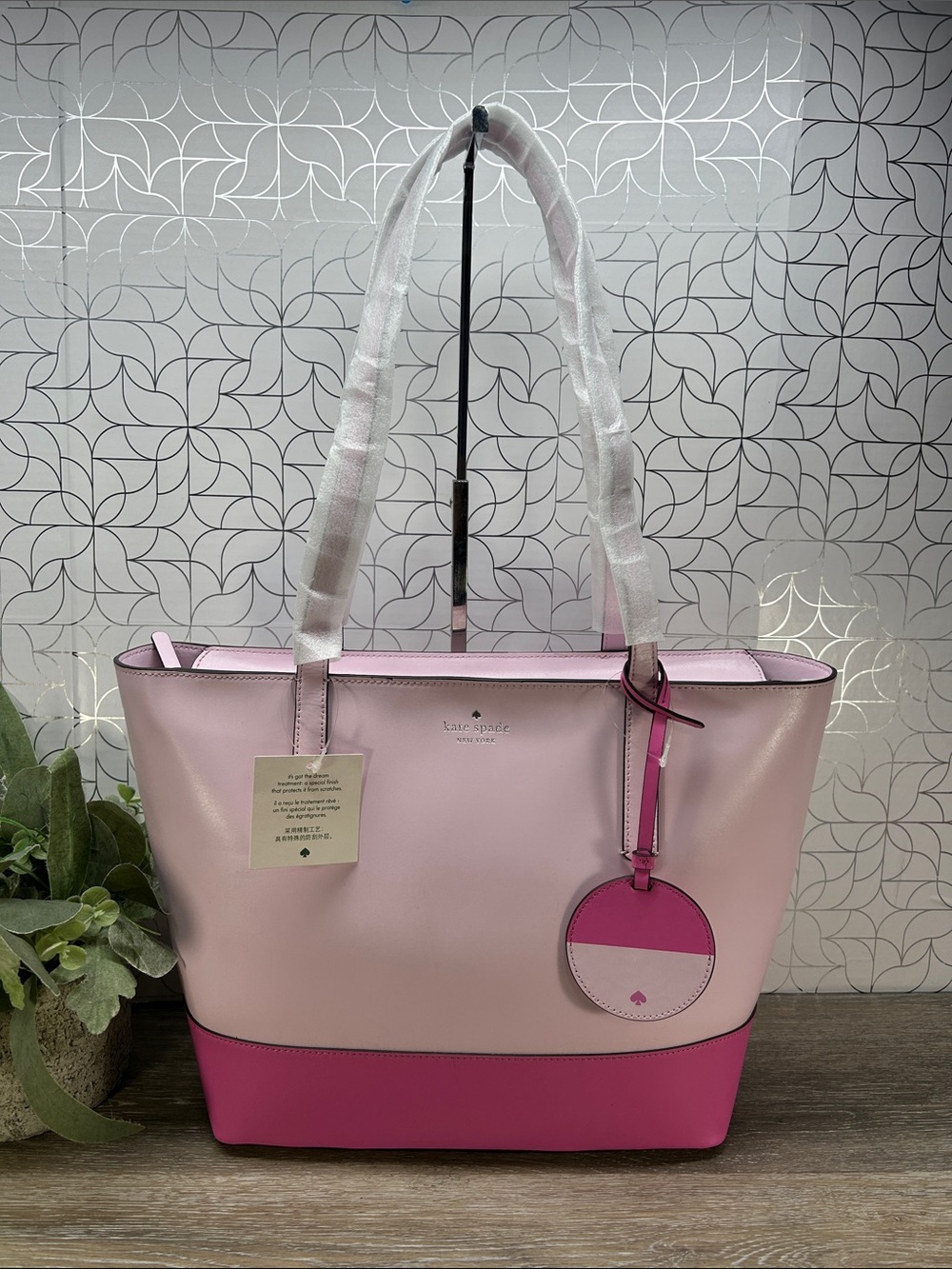 NWT Kate Spade color block Pink Tote Bag